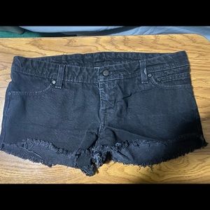 Ladies Harley Davidson black jean shorts EUC